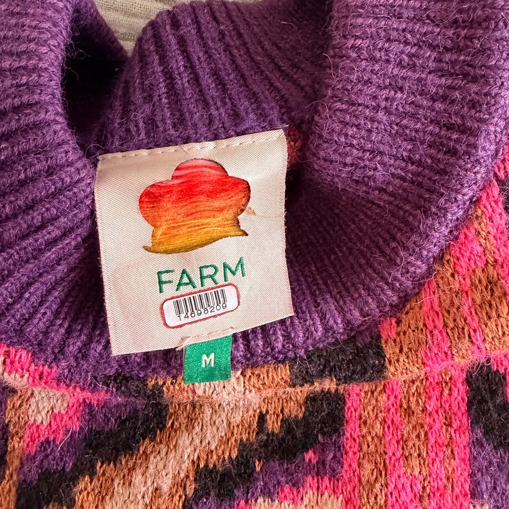 FARM Rio Striped Multicolor Patchwork Sweater - image 5